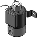 Technical drawing — MODEL BP21 1/8-27 NPT 2WNO BODY PORTS GROMMET/BRACKET WITH LEADS