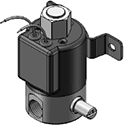 Technical drawing — MODEL BP21 MANUAL OVERRIDE 2WNO BODY PORTS GROMMET/BRACKET HOUSING WITH LEADS