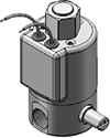 Technical drawing — MODEL BP21 MANUAL OVERRIDE 2WNO BODY PORTS GROMMET HOUSING WITH LEADS
