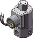 Technical drawing — MODEL BP21 METERING 2WNO BODY PORTS CONDUIT COIL CONNECTION