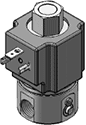 Technical drawing — MODEL BP21 METERING 2WNO BODY PORTS DIN STYLE COIL