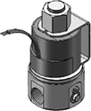 Technical drawing — MODEL BP21 METERING 2WNO BODY PORTS YOKE WITH LEADS
