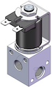 Technical drawing — MODEL 52 2WNC STACKING BODIES COMMON OUTLET SPADE COIL WITH YOKE
