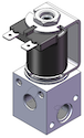 Technical drawing — MODEL 53 3WNC STACKING BODIES COMMON OUTLET SPADE COIL WITH YOKE EXHAUST TO ATMOSPHERE