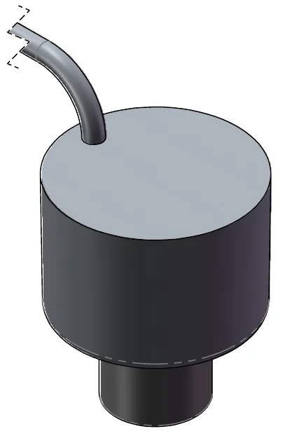 Technical drawing — SUBMERSIBLE VALVE LATCHING COIL NPT SINGLE BOTTOM PORT