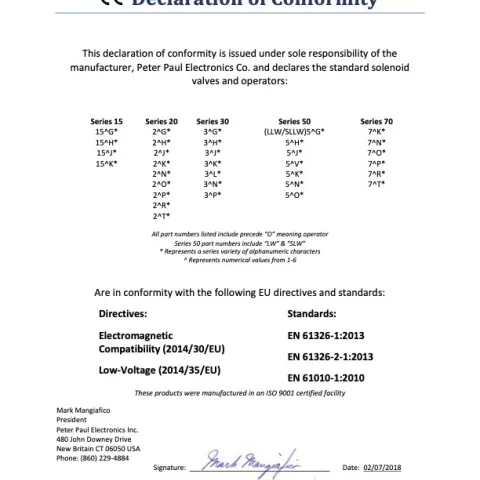 CE Declaration of Conformity