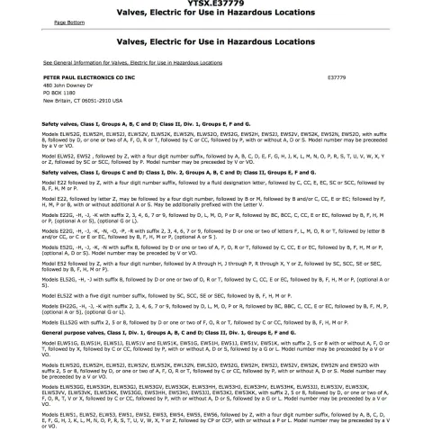 UL Certification for Solenoid Valves used in Hazardous Locations