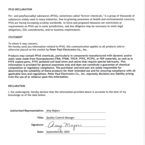 PFAS Declaration