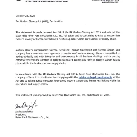 Modern Slavery Act (MSA), Declaration