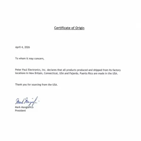 Certificate of Origin
